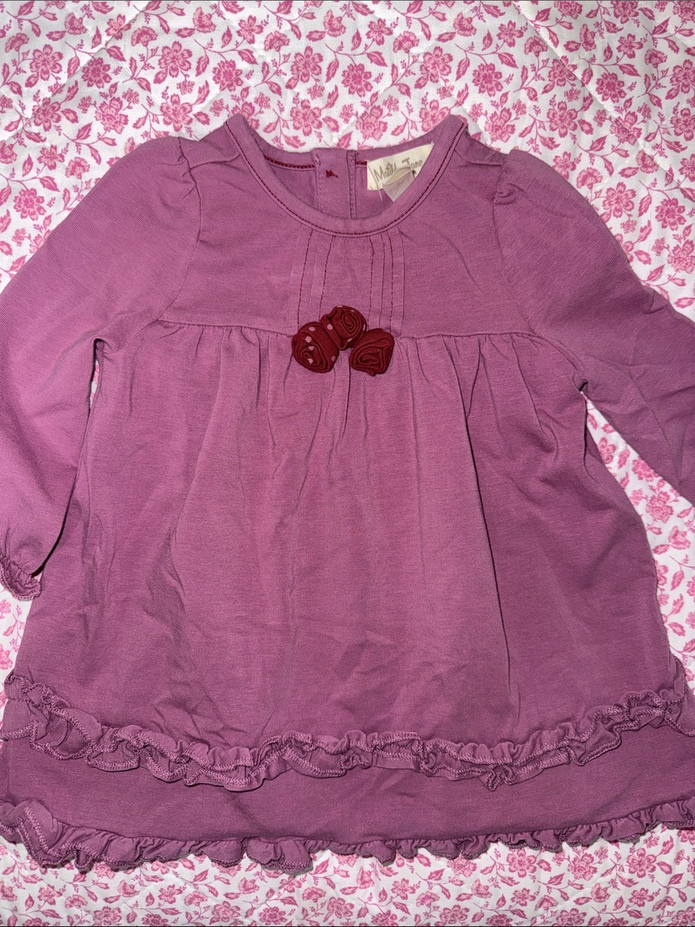 Matilda Jane Mauve Long-Sleeve Ruffle Tunic with Rosette Accents